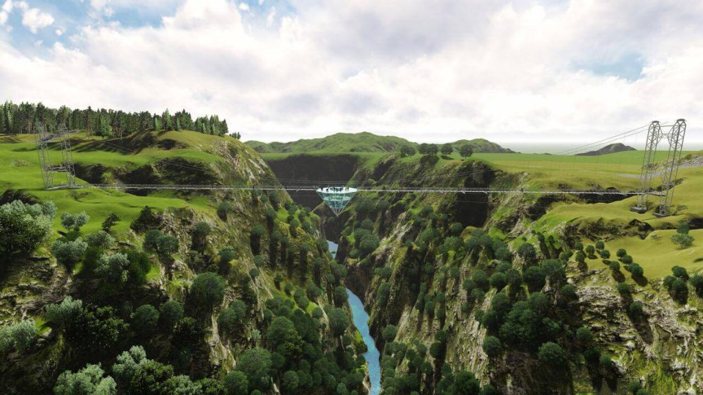 barul din sticla suspendat Georgia Diamond Bridge canionul Dashbashi